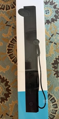 Dura Faucet DF-SA913-MB Matte Black Metal Shower Panel, 2 Jets, 2 Heads