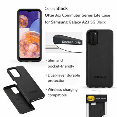 OtterBox Commuter Lite Case for Galaxy A23 5G   Black, Slim Protection
