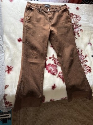 Hesntls Flared Denim Pants Brown Size34