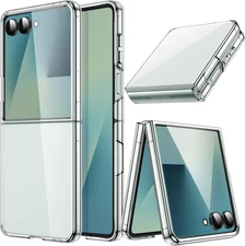 Case for Samsung Galaxy Z Flip 7 2025, Crystal Transparent Hard PC Shell, Anti-S