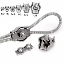 1-5Pc Stainless Steel Wire Rope Clips Cable Clamps Grips M2-M6 Hardware Fastener