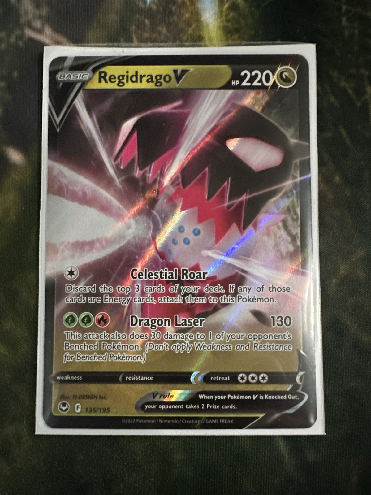 Regidrago V - 135/195 - Pokemon Silver Tempest Sword & Shield Ultra Rare Card NM