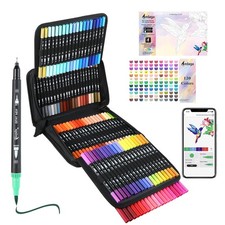 120 Colors Dual Brush Markers, Fine and Brush Tips Numbered Pens with App, fo...