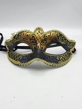 ZY -  Masque Vénitien Noir Or Baroque Carnaval Soirée Mascarade