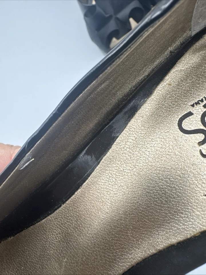 Tacones de aguja Carlos By Carlos Santana volantes negros talla 6 M - defectos Foto 4 de 4