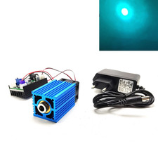 Cyan-Blue Dot 488nm 60mW Focusable Laser Module Stage Lighting 12V Adapter