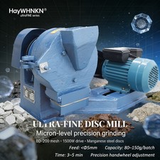 Lab Disc Mill Grinder Pulverizer Rock Ore Crusher Adjustable Gap Manganese Steel