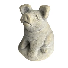 Vintage Pig Figurine 3.5 in X 3.5 In Signed “BEKKA” Ceramic, Maybe Plaster