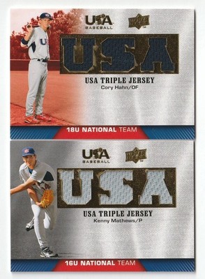 2009 UPPER DECK USA BASEBALL NATIONAL TEAM CORY HAHN + KENNY MATHEWS trip.jers.