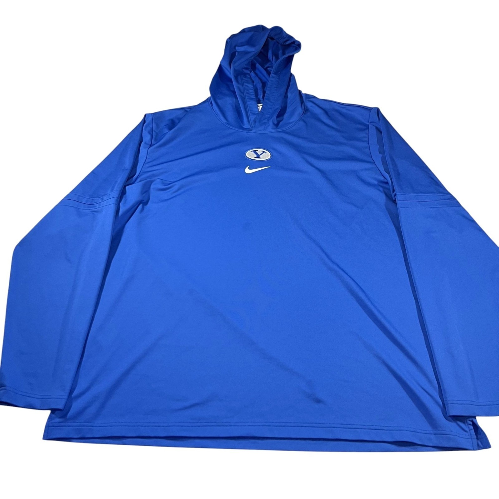 Nike Dri-Fit Mens Blue Yale University Lightweight Hoodie Center Swoosh Size 2XL