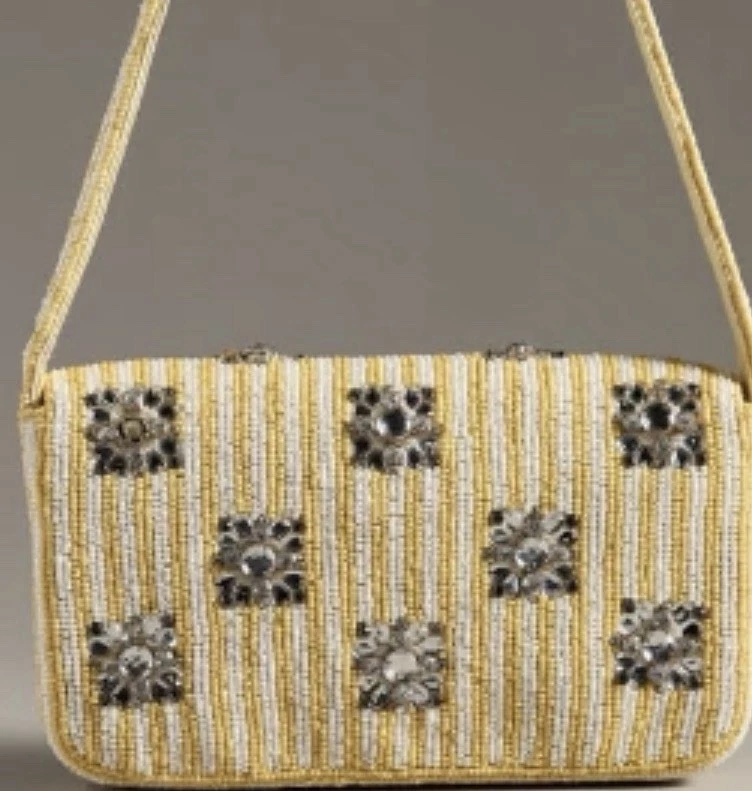 Bolso Anthropologie The Fiona con cuentas: edición geométrica amarillo claro estrás Foto 2 de 4