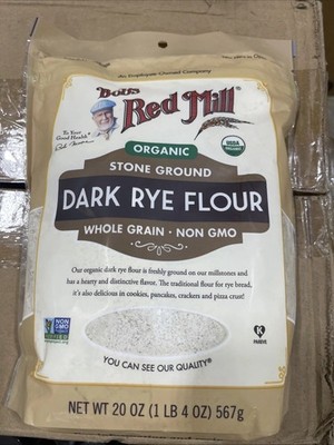 ORGANIC Dark Rye Flour, Whole Grain, 20 oz (567 g) NO GMO STONE GROUND BB: 04/27