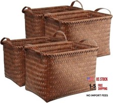 BROWNLILY Handwoven Clothes Basket Laundry Hampers Large Wicker Storage Brown 4