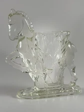 L.E. Smith Art Glass Crystal Horse Vase