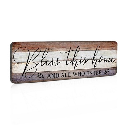 Farmhouse Family Wall Decor Rustic Wood Hanging Wall Art - Bless This Home An...
