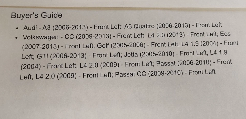 Eje delantero izquierdo CV Audi A3 Volkswagen CC EOS Golf GTI Jetta Passat 2006 2013 Foto 3 de 3