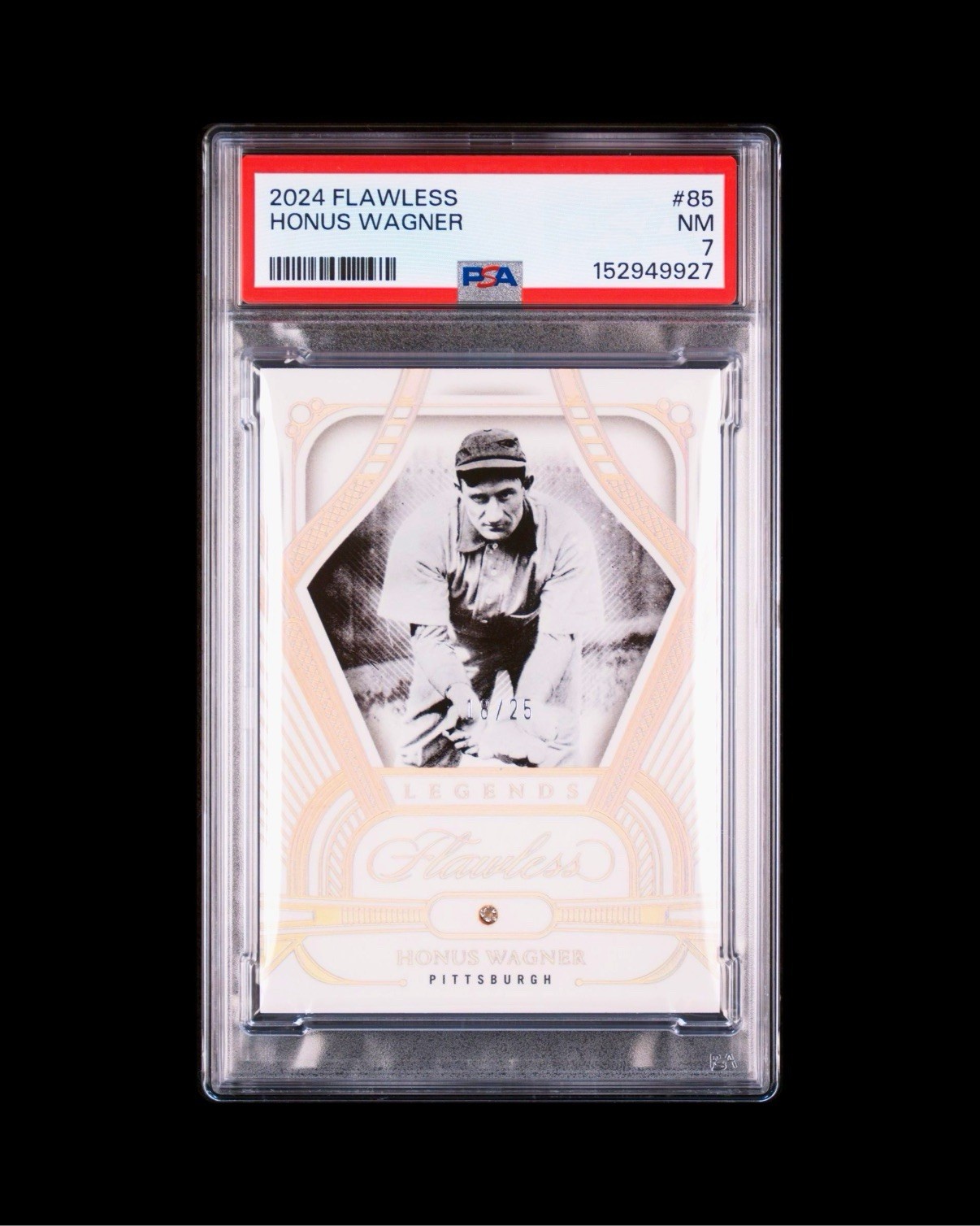 Honus Wagner - 2024 Panini Flawless Legends Diamond /25 #85 - PSA 7 (Pirates)
