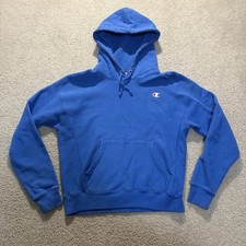 Champion Reverse Weave Pullover Hoodie Adult Size Medium Blue Sweatshirt