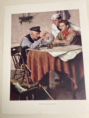 Norman Rockwell Boy Scout BSA 11 x14  Print  Scouts of Many Trails .