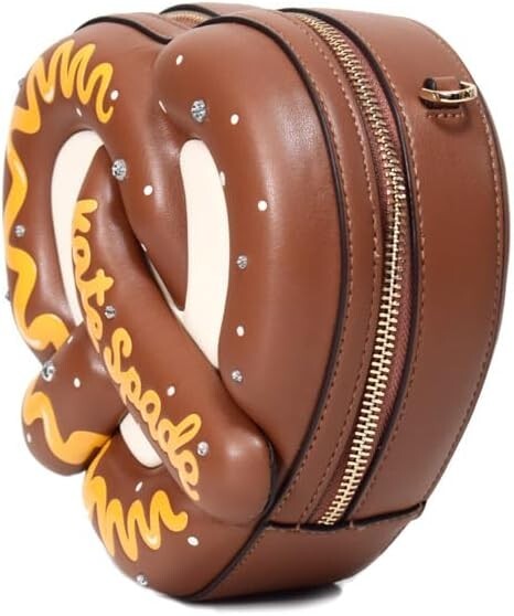 NWB Kate Spade 3D NYC Pretzel Crossbody Brown Leather KI974