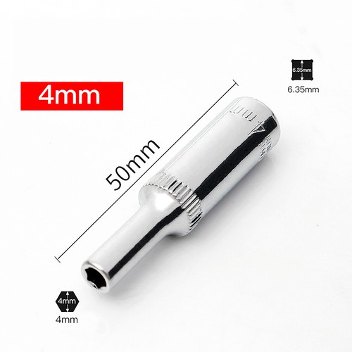 Socket Set 1/4" Drive 6 Points Shallow & Deep Sockets Metric 4mm-14mm Wrench CRV - Picture 22 of 35