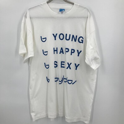 Vintage Byblos Single Stitch '' Young Happy Sexy'' Size XL Made In USA