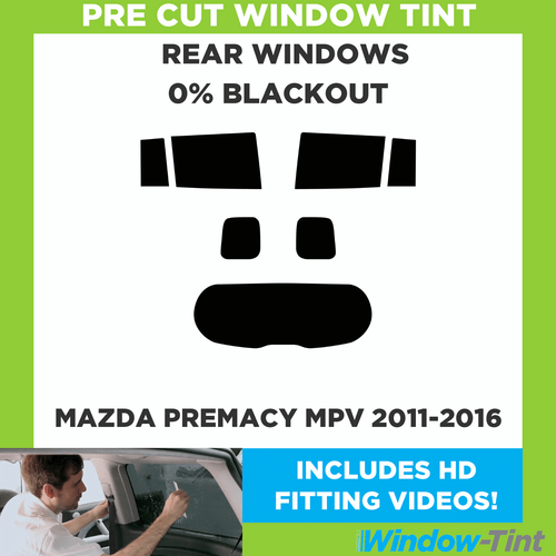 For Mazda Premacy MPV 2011-2016 Pre Cut Window Tint Rear 0% Blackout Film - Picture 1 of 10