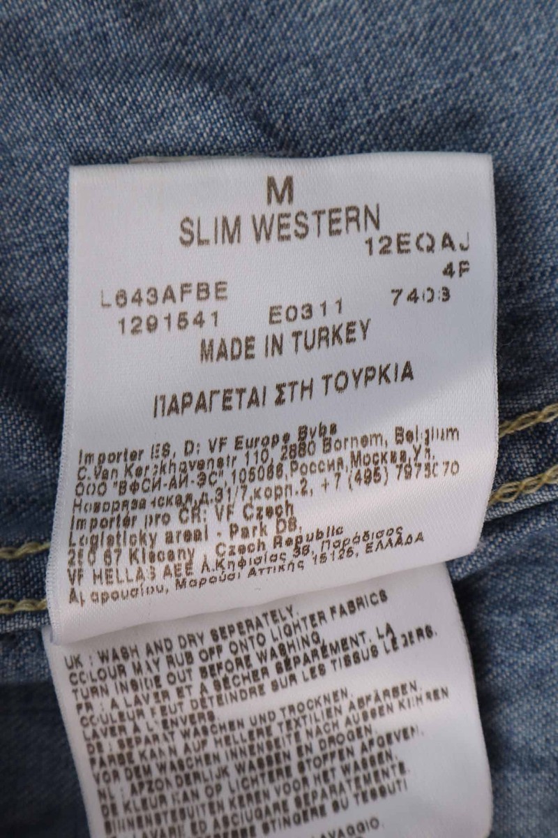 Lee Classic Denim Western Long Sleeve Shirt Size M | eBay
