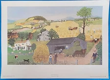 Grandma Moses "In Harvest Time" Print from 8 Portfolio by Art in America 1951