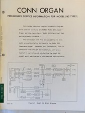 CONN Model 542 Type 1 Preliminary Service Information Manual Organ Minuet