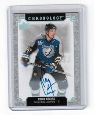 2018-19 UD Chronology Franchise History Auto Cory Cross Tampa Bay Lightning