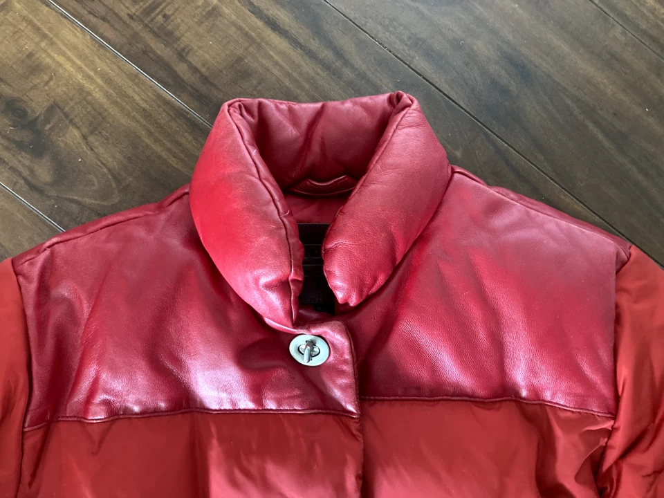 Jaqueta Coach Red Puffer Anos 90 Vintage Feminina XS - Imagem 2 de 4