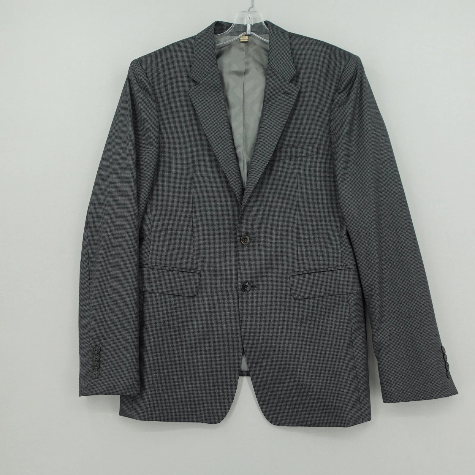 Giacca blazer sportiva Burberry London taglia 50 grigio sgabello di segugio 2 bottoni lana Italia