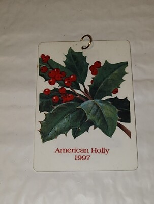 USPS 1997 American Holly by ensemble(a Hallmark co.) tree ornament USPS stamp...