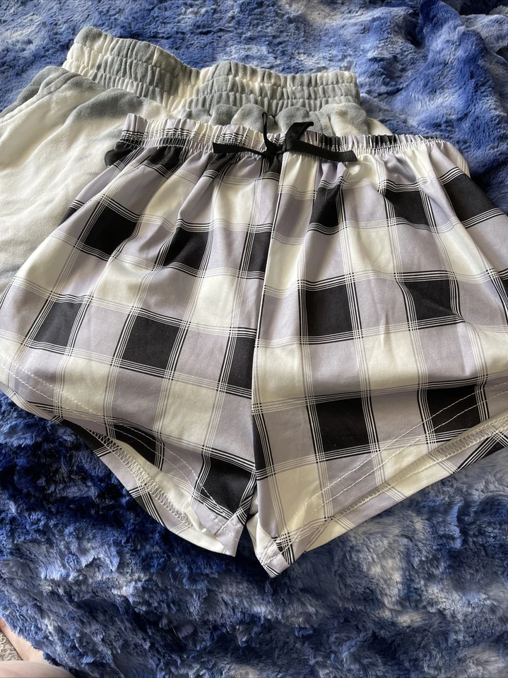 4 Pares SHEIN & GB Niñas Niñas Estampado Pijama Salón Dormir Pantalones Cortos, 9-10 Rojo/Gris Foto 4 de 4