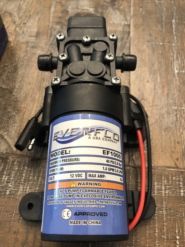 Everflo EF1000 12V Diaphragm Pump Hose Barb Black 814485010399 eBay