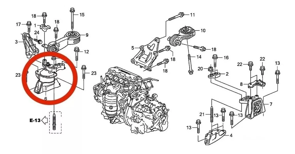 Right Engine Motor Mount Hydraulic Honda Civic 1.8L Sedan 2006-2011 Eagle BHP - Image 4 of 4