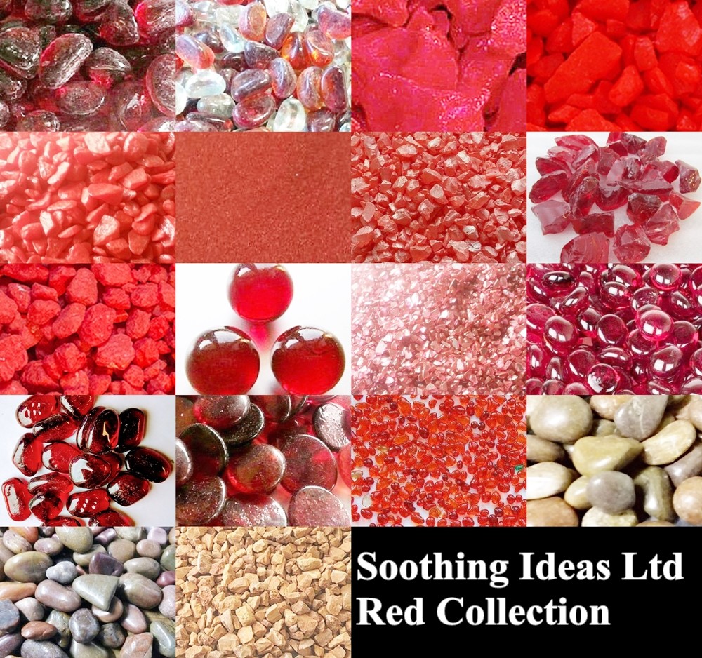 Red Glass Pebbles Stones Quartz Mirror Sand Home Garden Wedding Craft