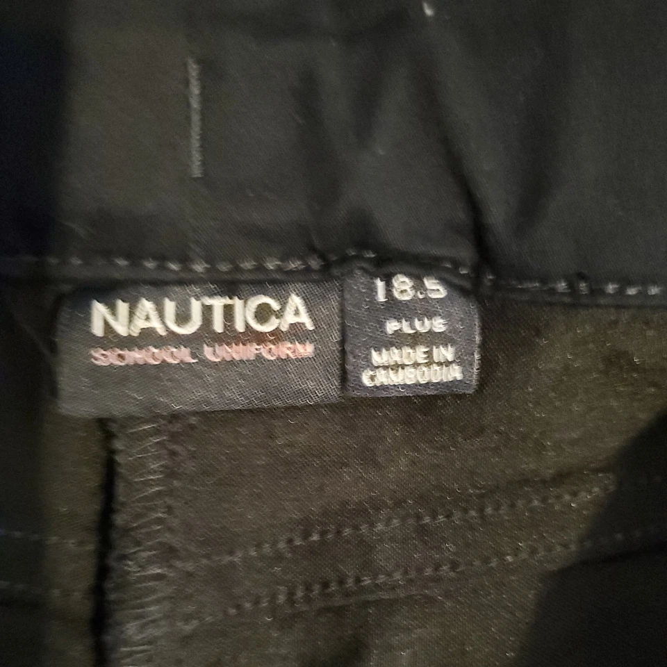 Bermudas ajustadas caqui para niña Nautica uniforme pantalones cortos talla 18,5 + N1 Foto 4 de 4