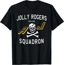 Min NEW LIMITED Jolly Rogers VFA-103 Squadron Skull Strike Fighter T-Shirt