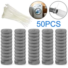 50 Lot Washing Machine Lint Trap Mesh Ties Washer Filter Drain Hose Screen Snare