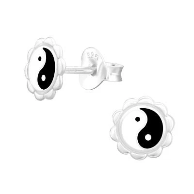Yin-Yang Kinder Ohrringe 925 Silber für Mädchen Schmuck Geschenk - Bild 1 von 4