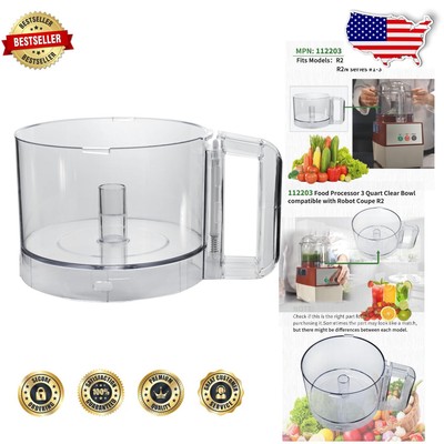 Durable 3 Quart Clear Bowl for Robot Coupe Food Processors - Upgrade Your Prep!