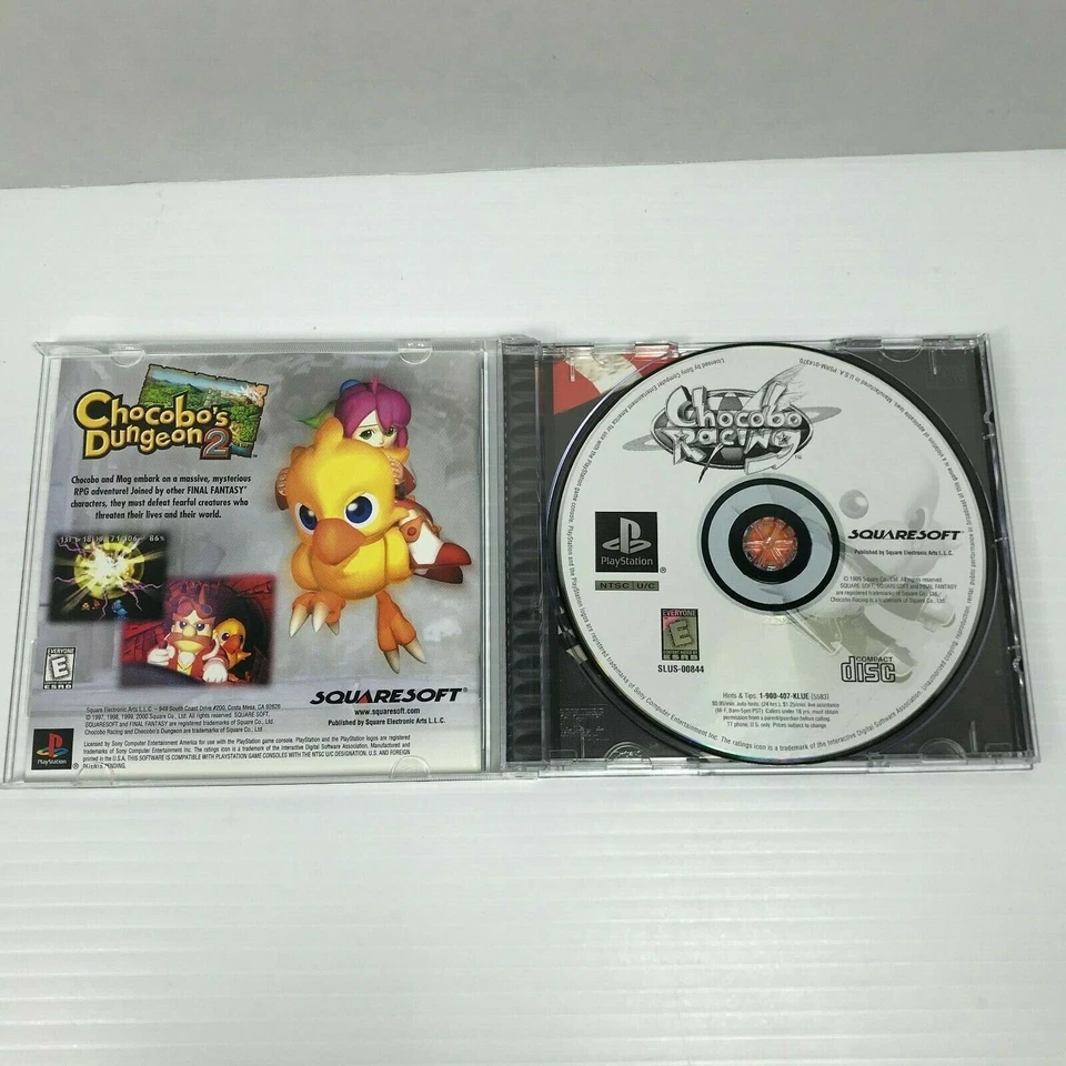 Chocobo Racing  (PlayStation 1, 1999 PS1) Mario Kart PRISTINE COMPLETE NEW MINT - Image 2 of 4
