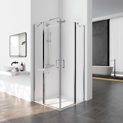Duschtür Eckeinstieg Duschkabine Duschabtrennung Eckdusche Glas Duschwand 185cm