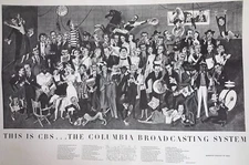 1950 CBS RADIO TV  poster THIS IS CBS Joe Kaufman Promotional VINTAGE