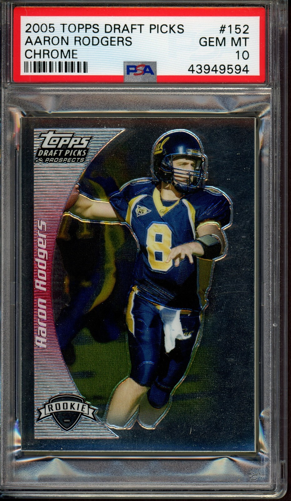 AARON RODGERS ~ 2005 Topps Draft Picks Chrome RC #152  ~ Graded PSA 10 GEM MINT