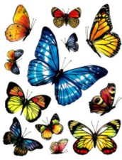 Vintage Image Butterflies Die Cuts Decoupage Shabby Waterslide Decals MIS572