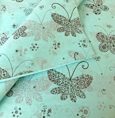 Patterned Tissue Paper *Turquoise Butterflies* Luxury Eco Wrap 5/10/20 sheets