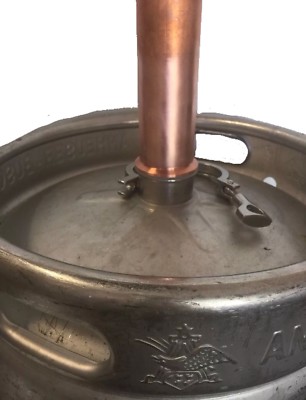 Beer Keg Still Column Adapter DIY Kit 2'' Copper Tri Clamp, Ferrule, Gasket, Pipe